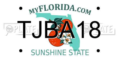 TJBA18 Florida License Plate