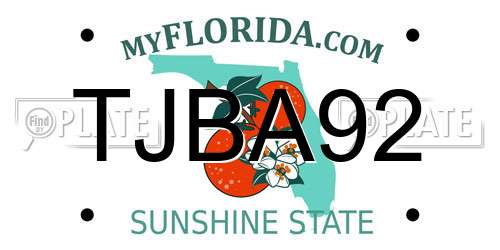 TJBA92 Florida License Plate