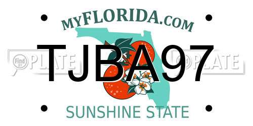TJBA97 Florida License Plate