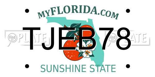 TJEB78 Florida License Plate