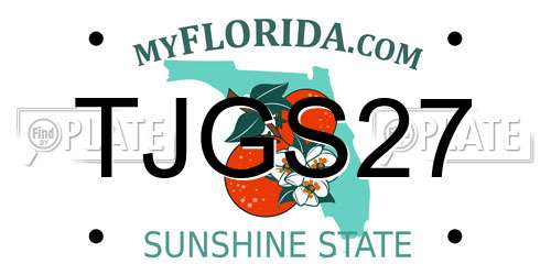TJGS27 Florida License Plate