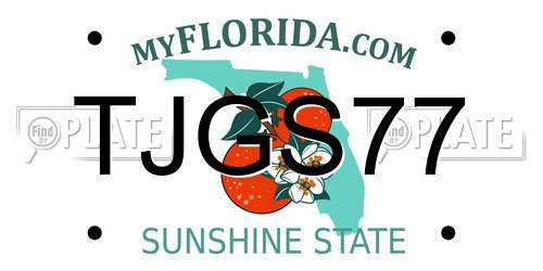 TJGS77 Florida License Plate