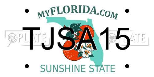 TJSA15 Florida License Plate