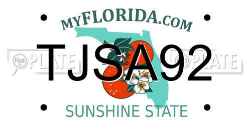 TJSA92 Florida License Plate