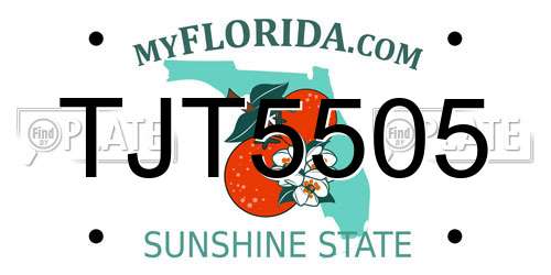 TJT5505 Florida License Plate