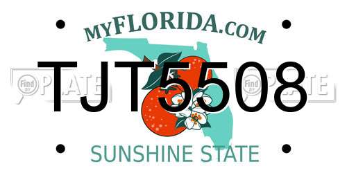 TJT5508 Florida License Plate