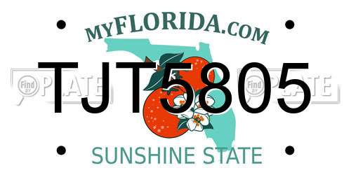 TJT5805 Florida License Plate