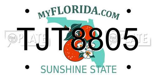 TJT8805 Florida License Plate