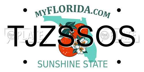 TJZSSOS Florida License Plate