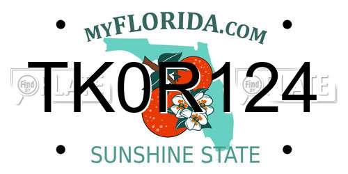 TK0R124 Florida License Plate