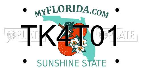 TK4T01 Florida License Plate