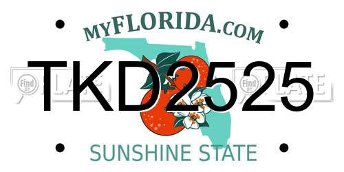 TKD2525 Florida License Plate