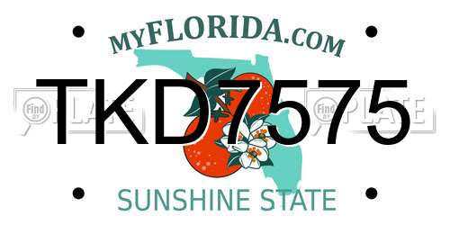 TKD7575 Florida License Plate