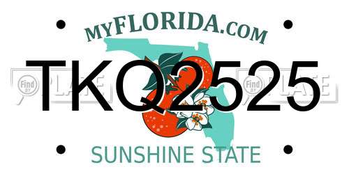 TKQ2525 Florida License Plate