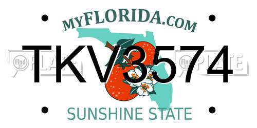 TKV3574 Florida License Plate