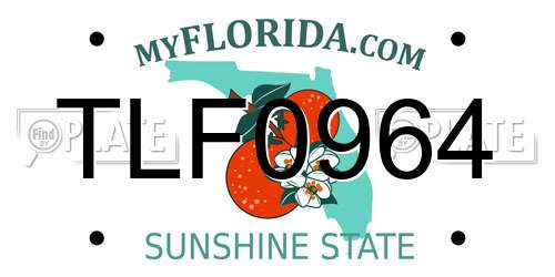 TLF0964 Florida License Plate