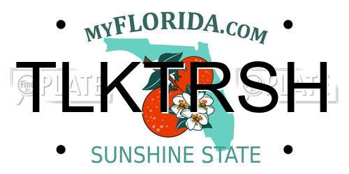 TLKTRSH Florida License Plate