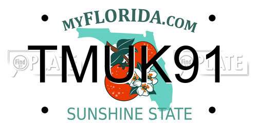 TMUK91 Florida License Plate