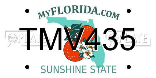TMV435 Florida License Plate
