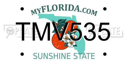 TMV535 Florida License Plate
