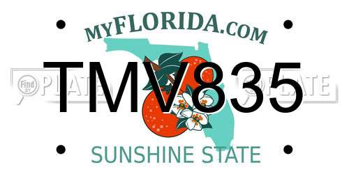 TMV835 Florida License Plate