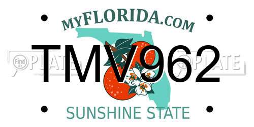 TMV962 Florida License Plate
