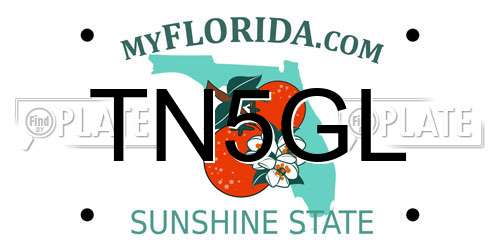 TN5GL Florida License Plate