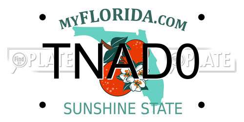 TNAD0 Florida License Plate