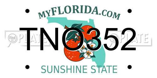 TNO352 Florida License Plate