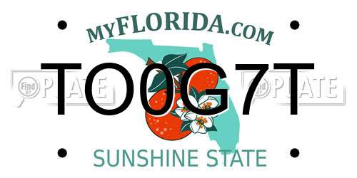 TO0G7T Florida License Plate