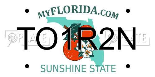TO1R2N Florida License Plate