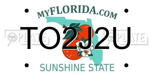 TO2J2U Florida License Plate