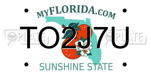 TO2J7U Florida License Plate