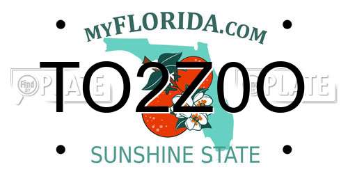 TO2Z0O Florida License Plate