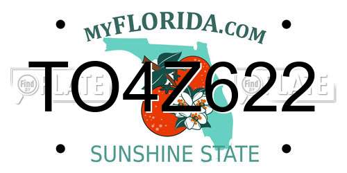 TO4Z622 Florida License Plate