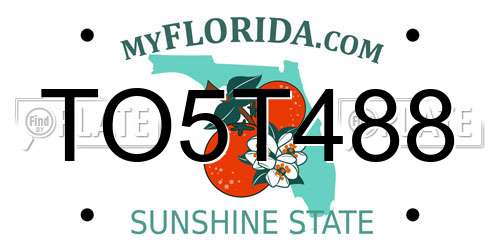 TO5T488 Florida License Plate