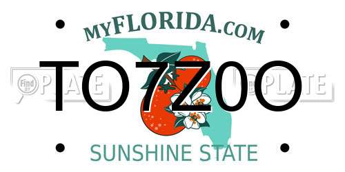 TO7Z0O Florida License Plate