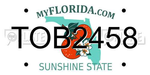 TOB2458 Florida License Plate
