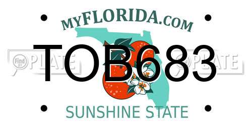 TOB683 Florida License Plate