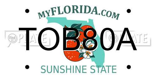 TOB80A Florida License Plate