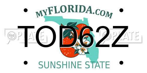 TOD62Z Florida License Plate