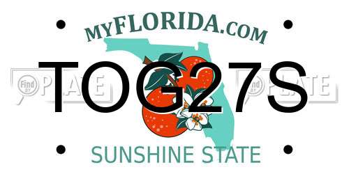 TOG27S Florida License Plate