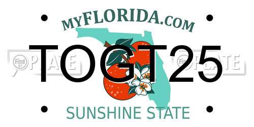TOGT25 Florida License Plate