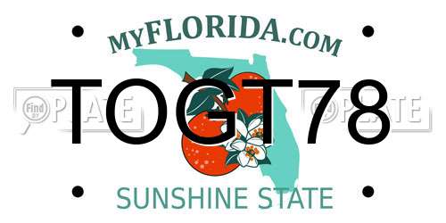 TOGT78 Florida License Plate