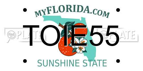 TOIE55 Florida License Plate