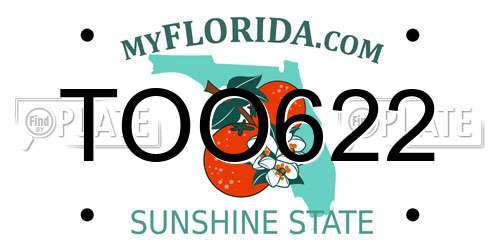 TOO622 Florida License Plate