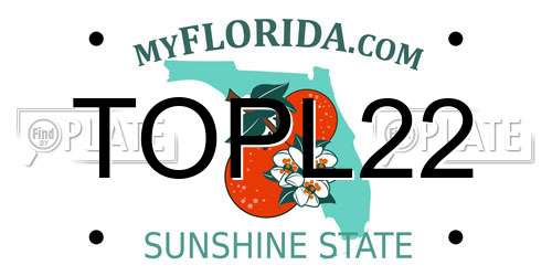 TOPL22 Florida License Plate