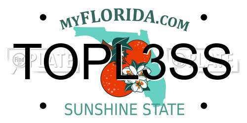 TOPL3SS Florida License Plate