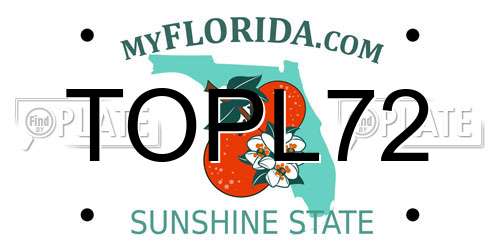TOPL72 Florida License Plate