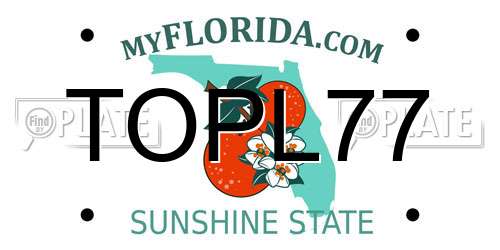 TOPL77 Florida License Plate